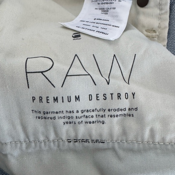 G-Star Raw Low Boyfriend Premium Jeans Arc 3D Distressed cropped rolled - Picture 5 of 9